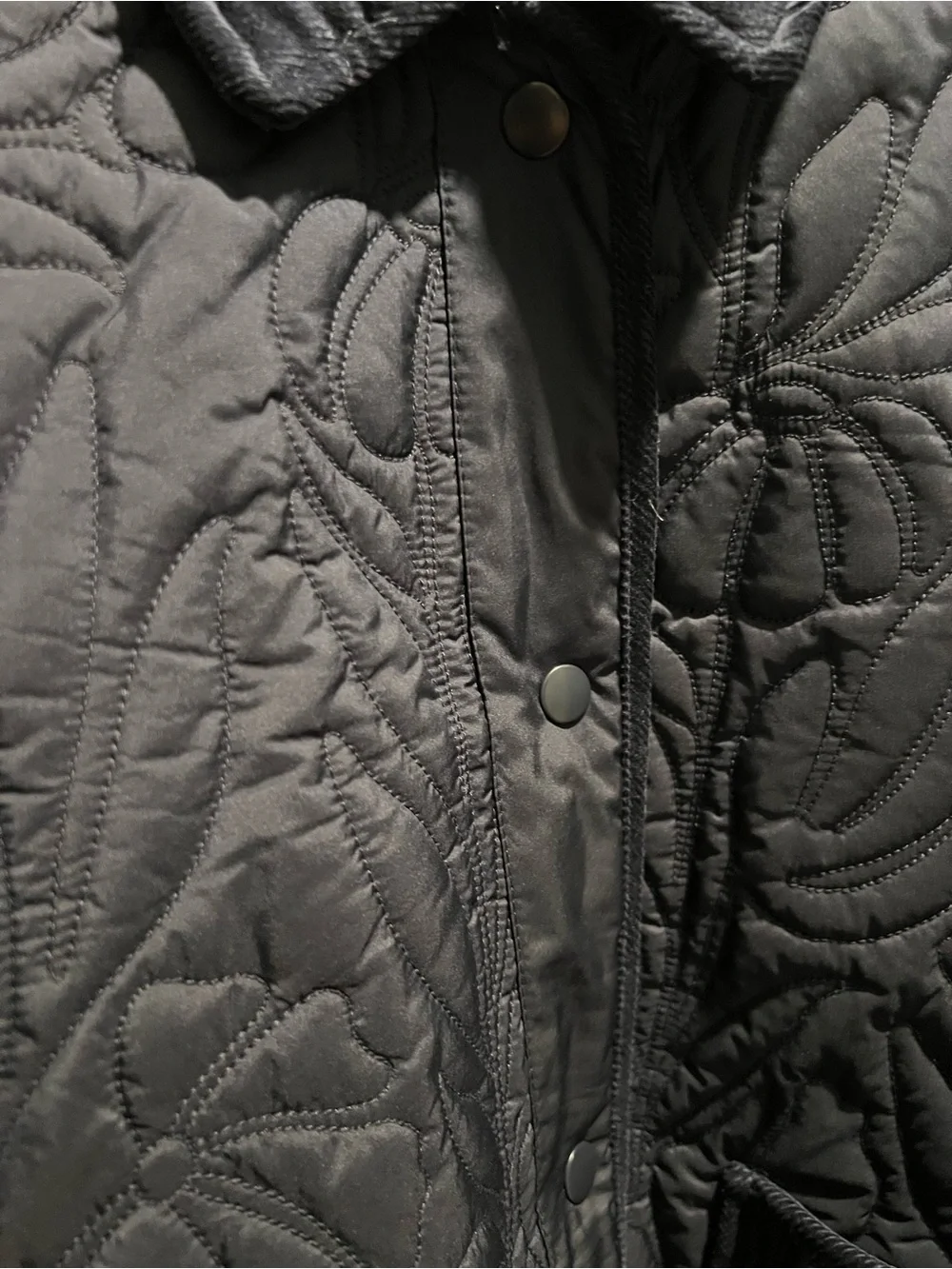 Quilted Navy Women's Jacket - Classic Collar